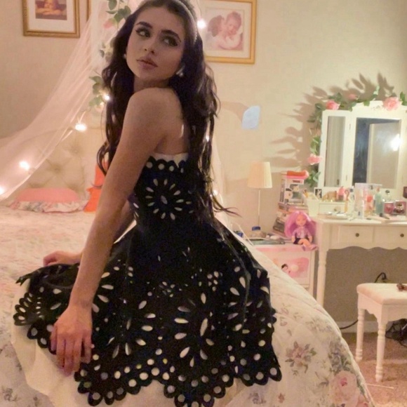 Vintage Betsey Johnson Eyelet Mini Strapless Dress Lana Del Rey National Anthem - Picture 1 of 14